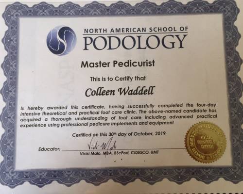 Master pedicurist certificate