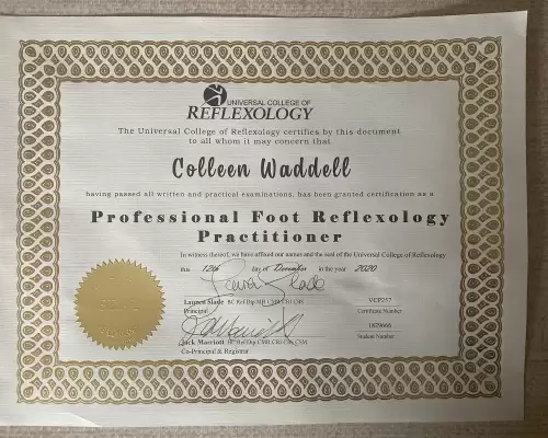 Reflexology certificate